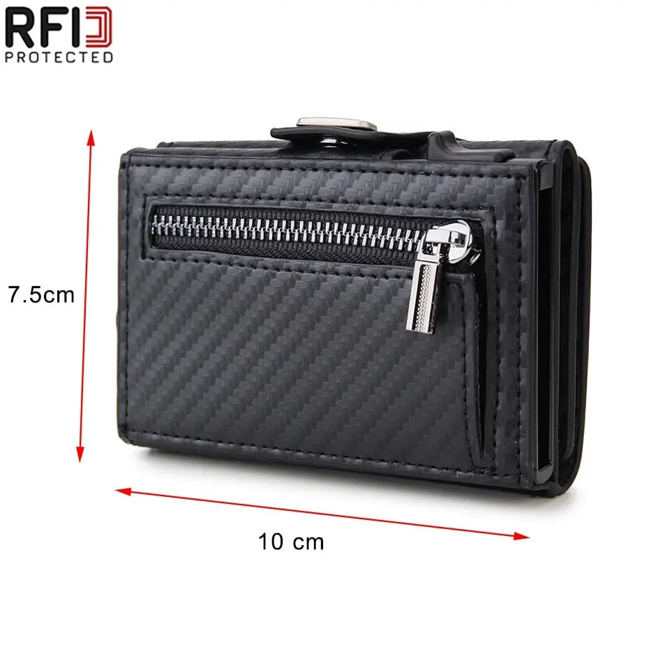 Mini Portemonnaie Geldbörse mit RFID Schutz und Münzfach aus echtem Leder Mini Portemonnaie Geldbörse mit RFID Schutz und Münzfach aus echtem Leder